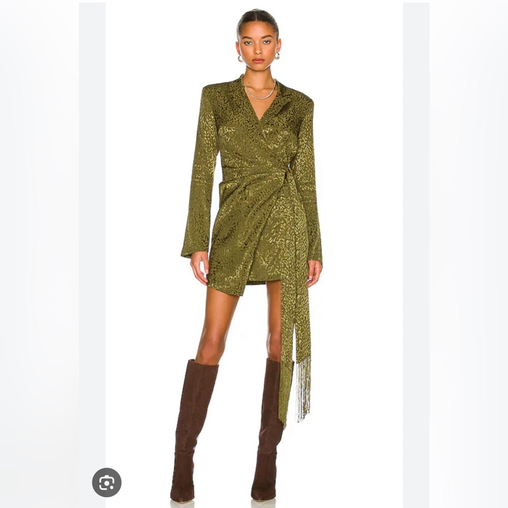 House of Harlow 1960 Milani Mini Dress in Olive Green Sz L